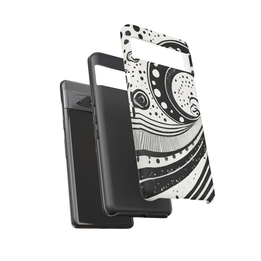Artistic Black & White Swirl Tough Phone Case