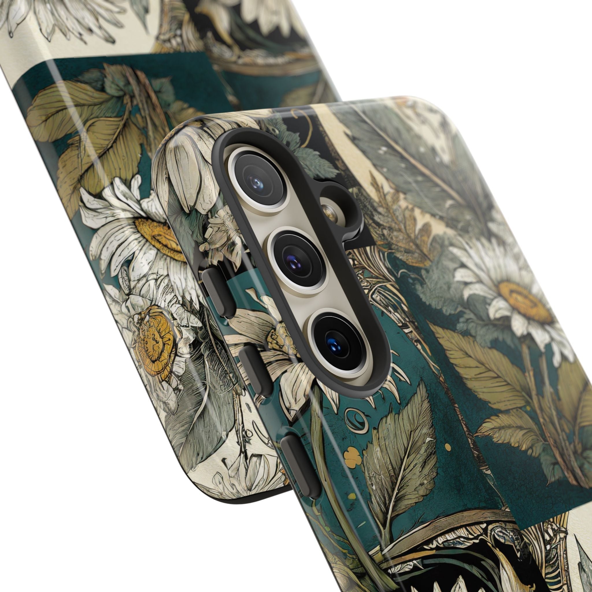 Abstract Teal Daisy Tough Phone Case