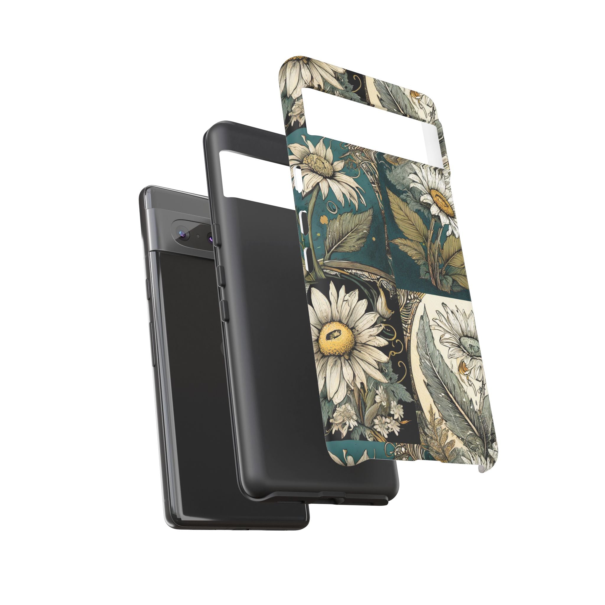 Abstract Teal Daisy Tough Phone Case