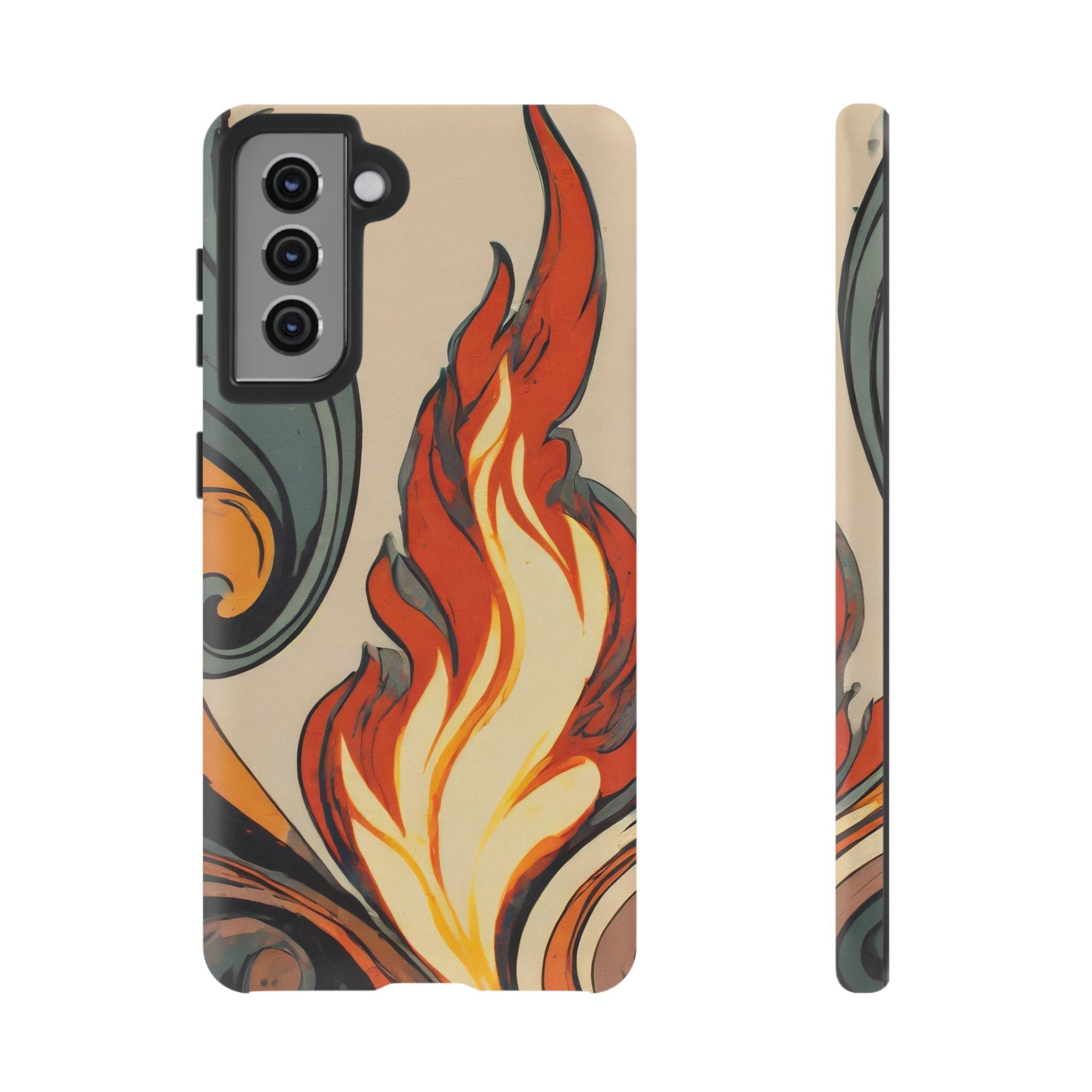 Artistic Flames Abstract Tough Phone Case