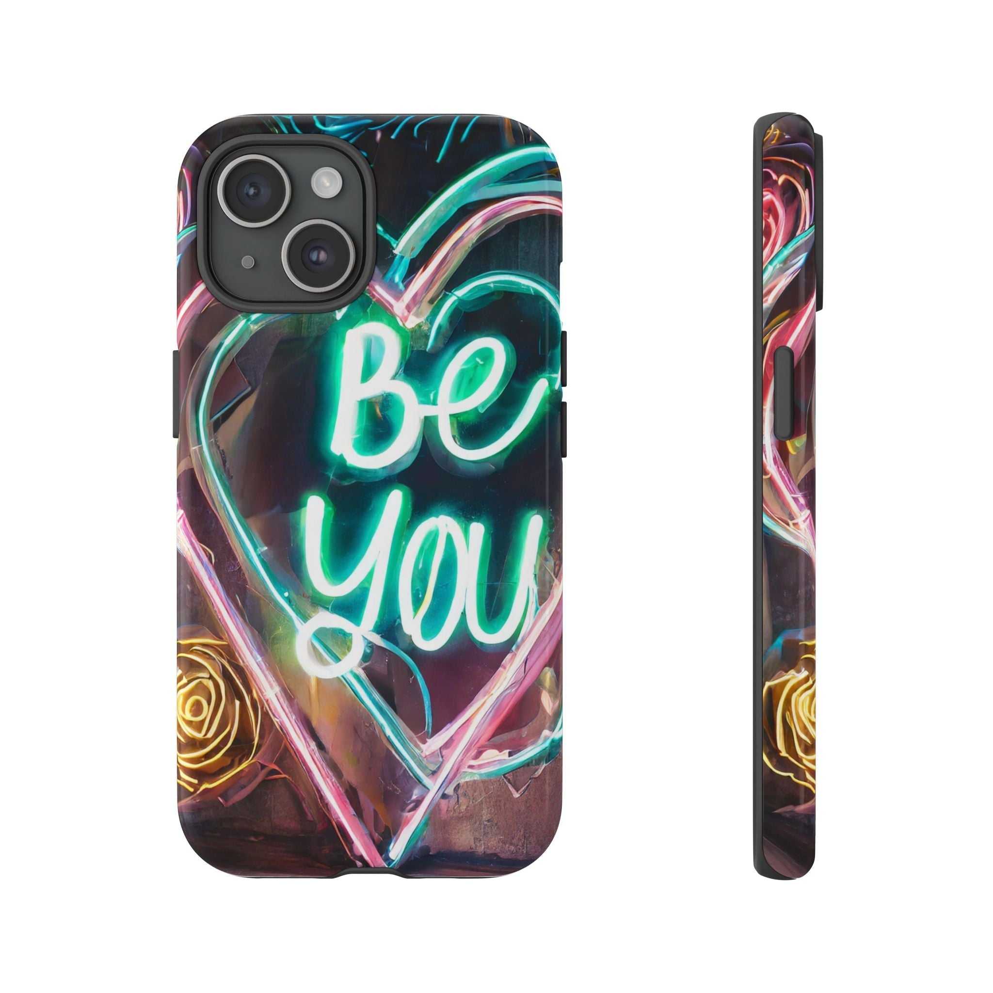 Be You Colorful Neon Heart Tough Phone Case