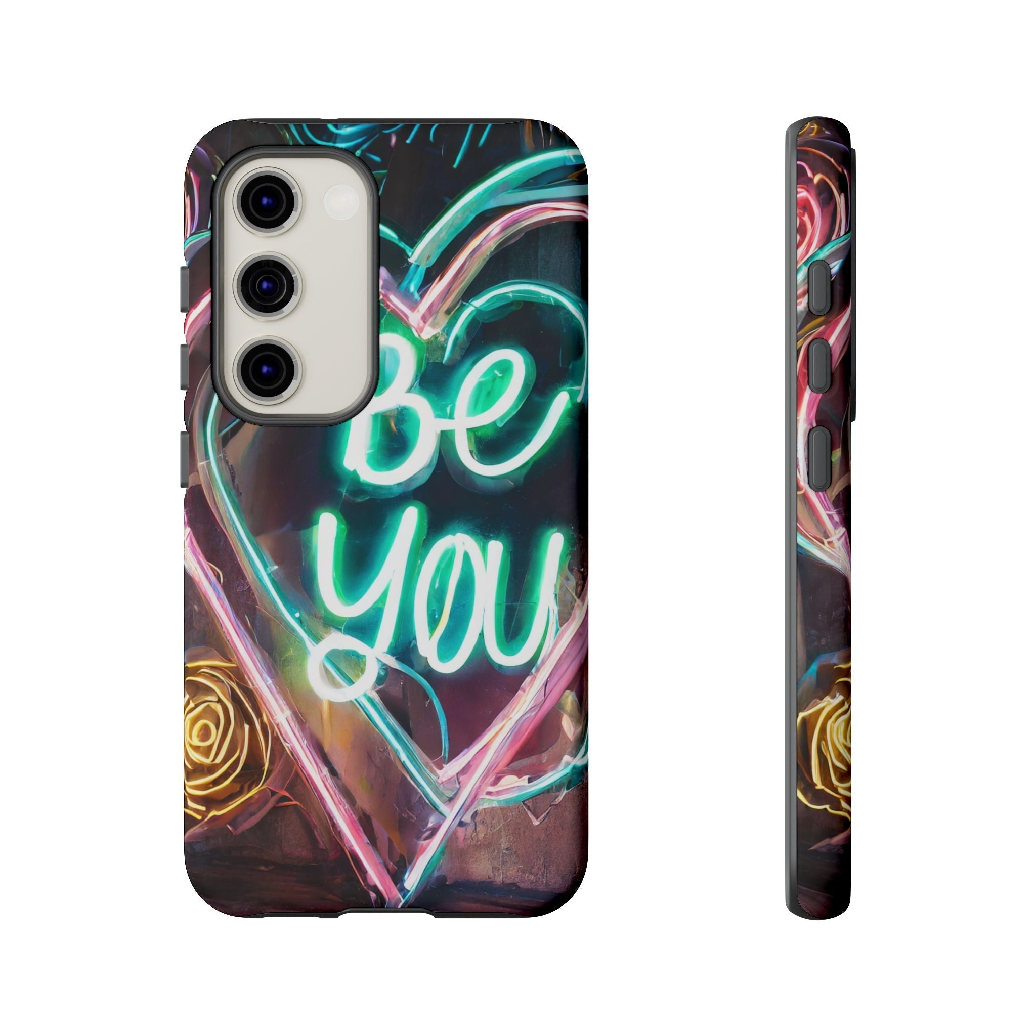 Be You Colorful Neon Heart Tough Phone Case