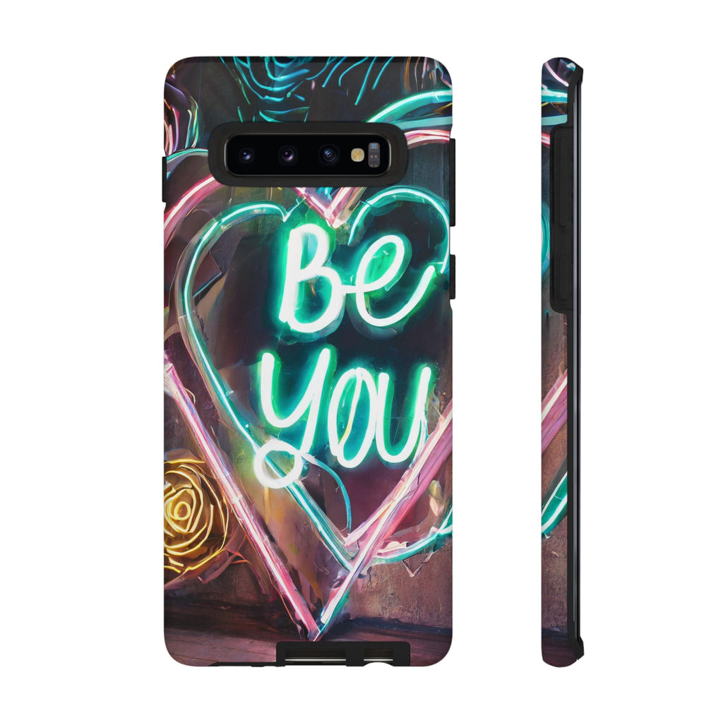 Be You Colorful Neon Heart Tough Phone Case