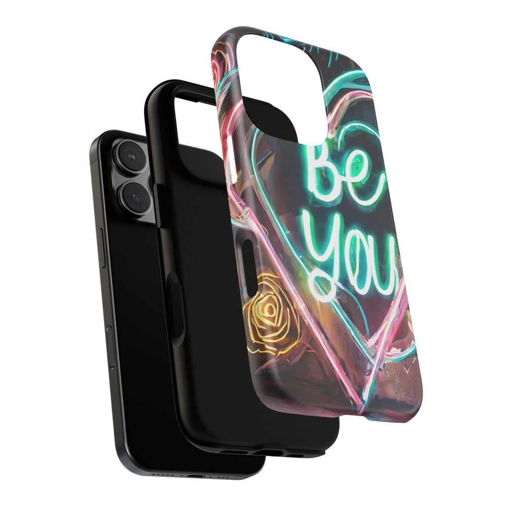 Be You Colorful Neon Heart Tough Phone Case