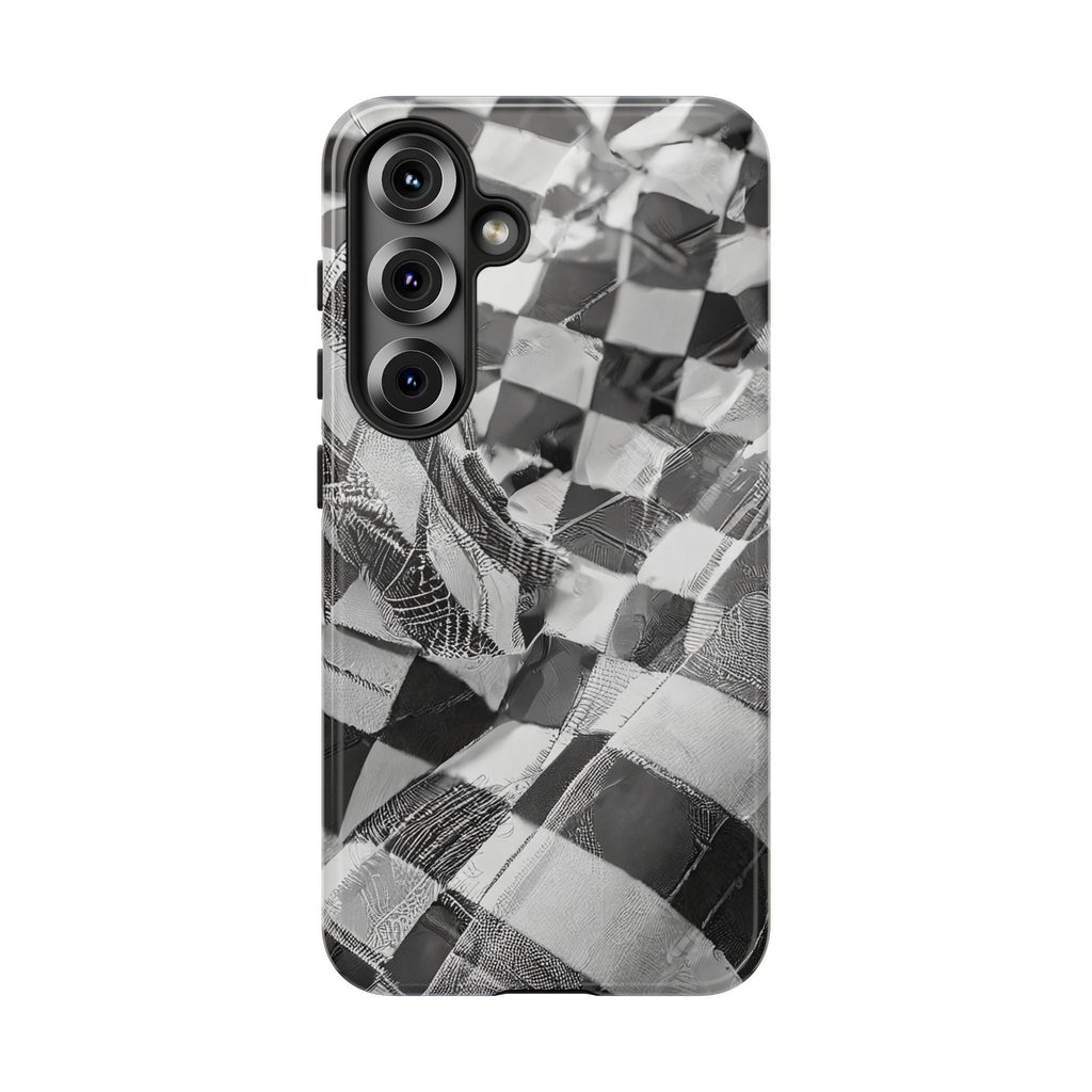 Abstract Checker Print Tough Phone Case