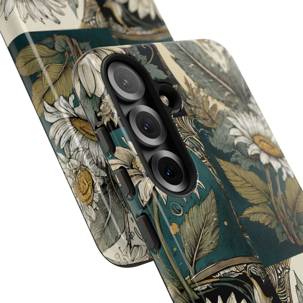 Abstract Teal Daisy Tough Phone Case