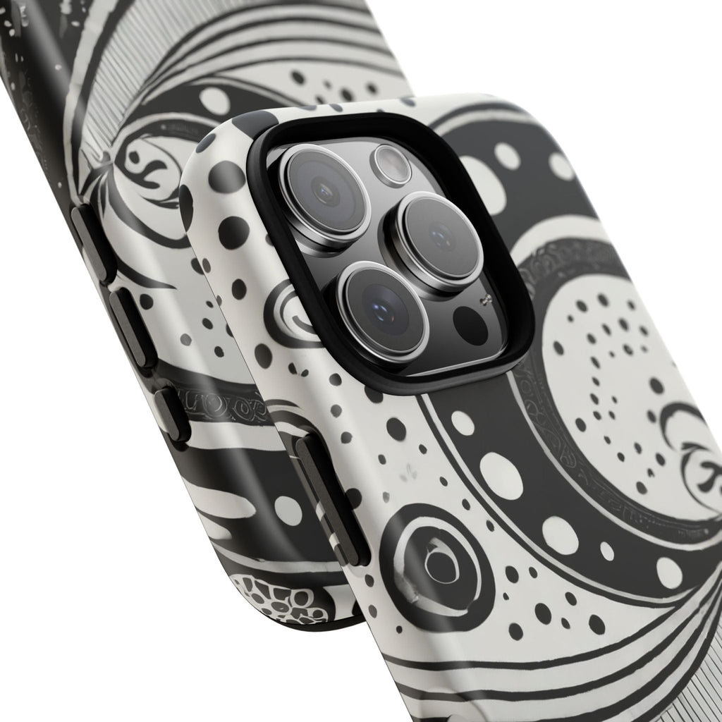Artistic Black & White Swirl Tough Phone Case