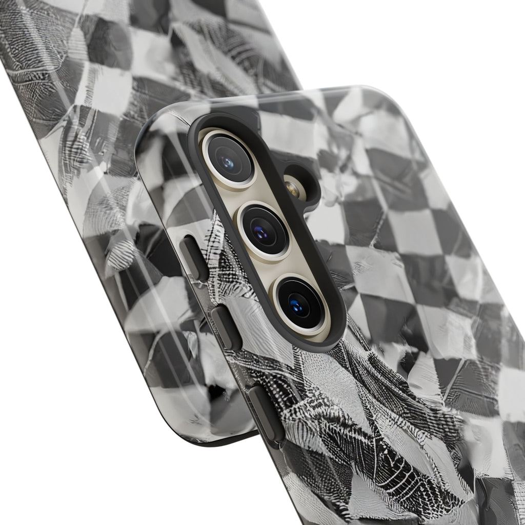 Abstract Checker Print Tough Phone Case