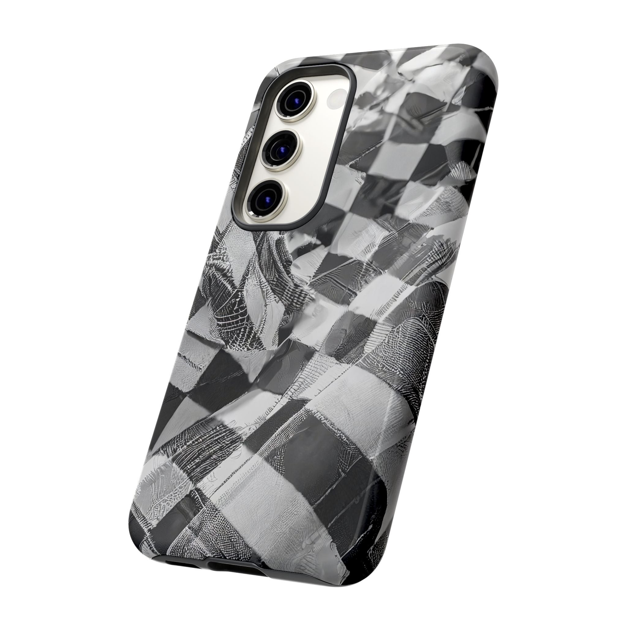 Abstract Checker Print Tough Phone Case