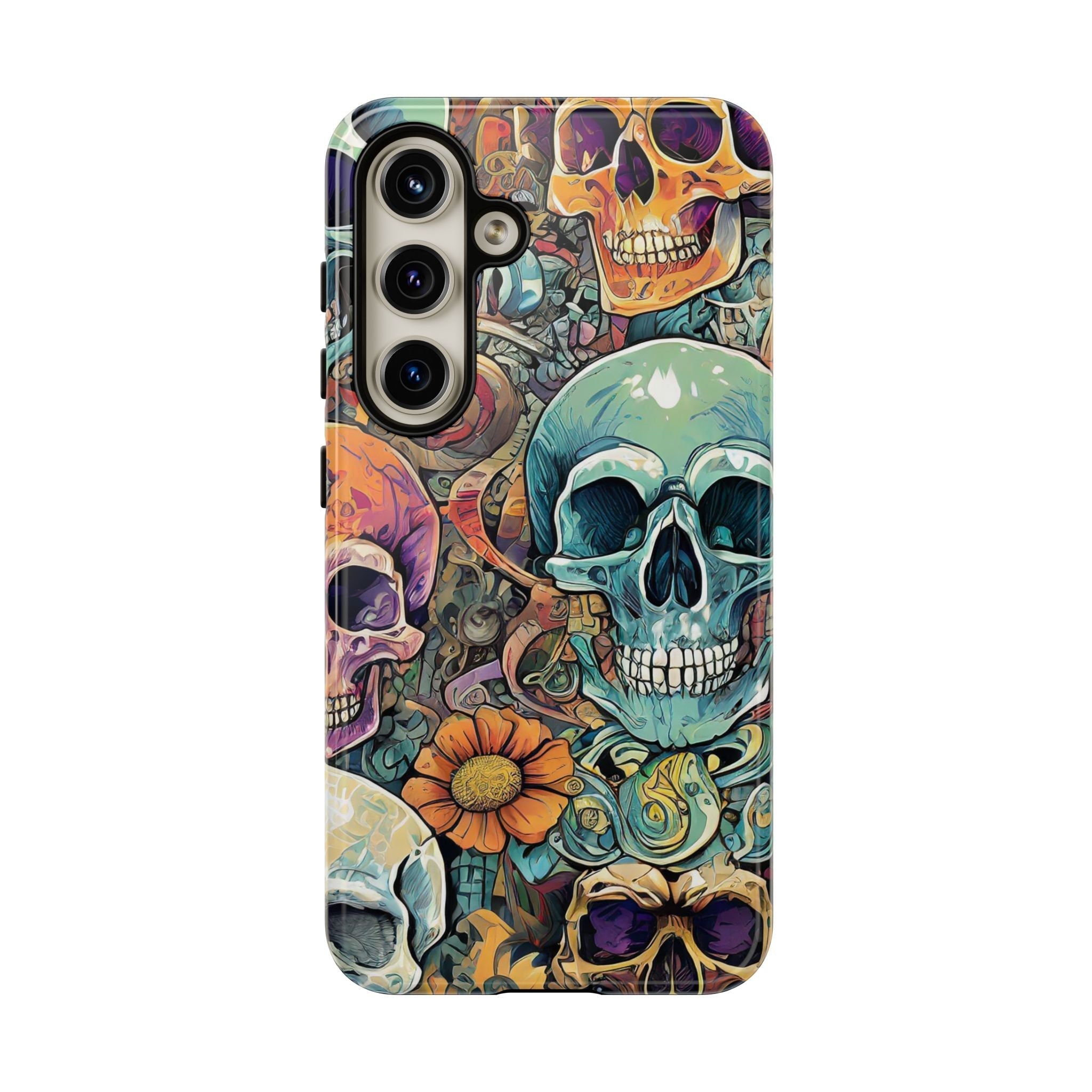 Artistic Skull Collage Tough Phone Case
