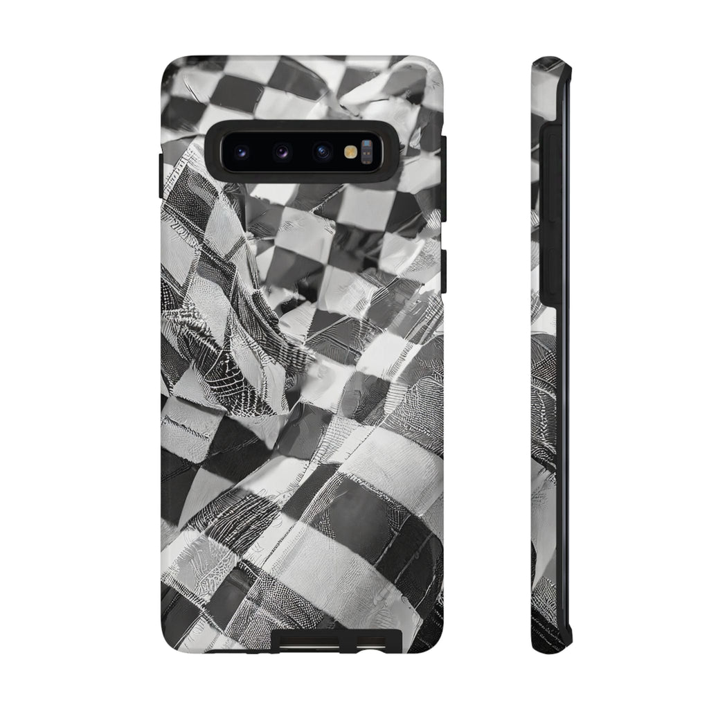 Abstract Checker Print Tough Phone Case