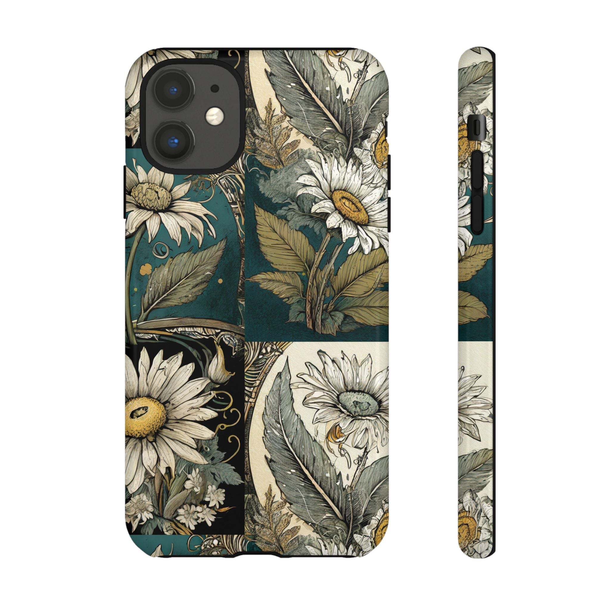 Abstract Teal Daisy Tough Phone Case