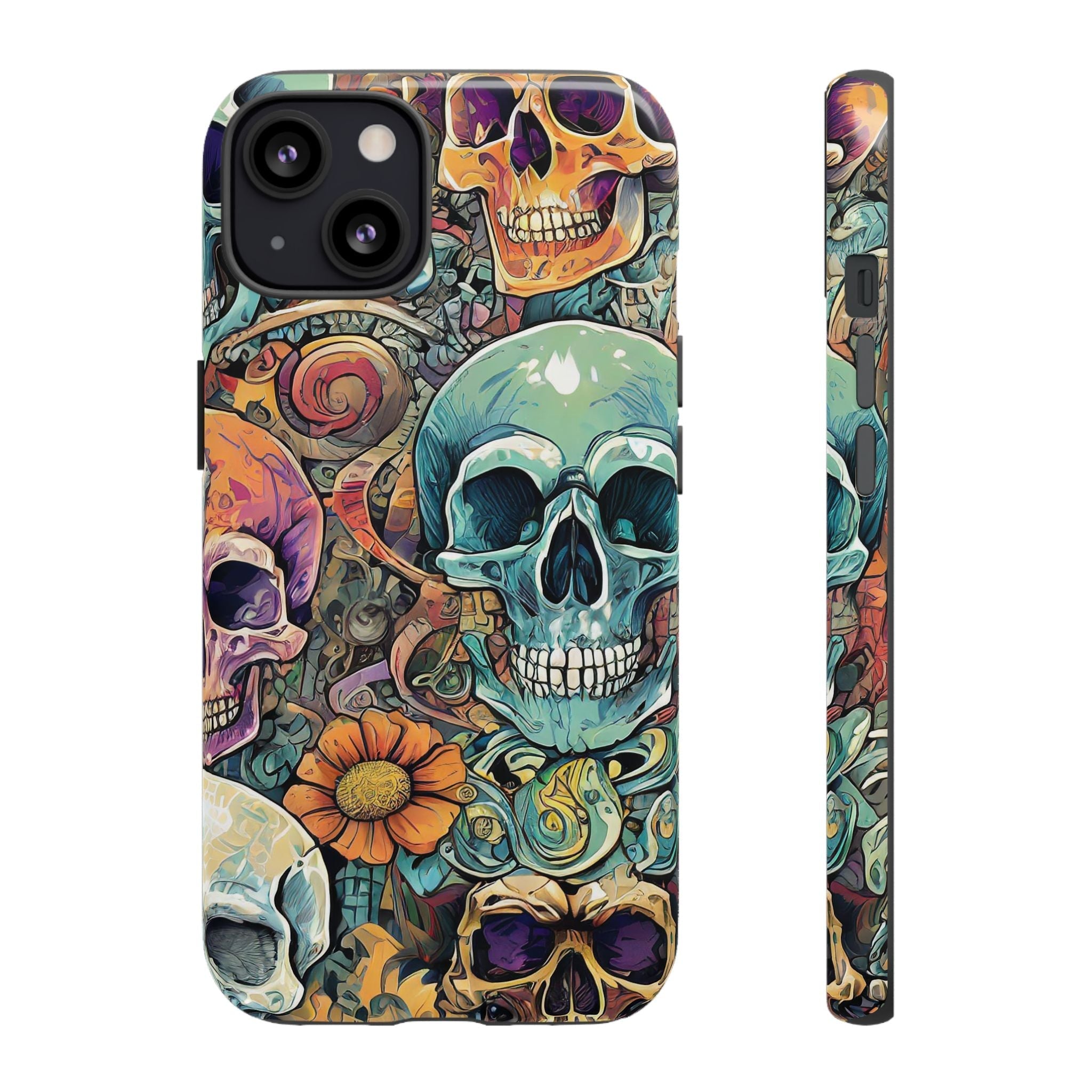 Artistic Skull Collage Tough Phone Case