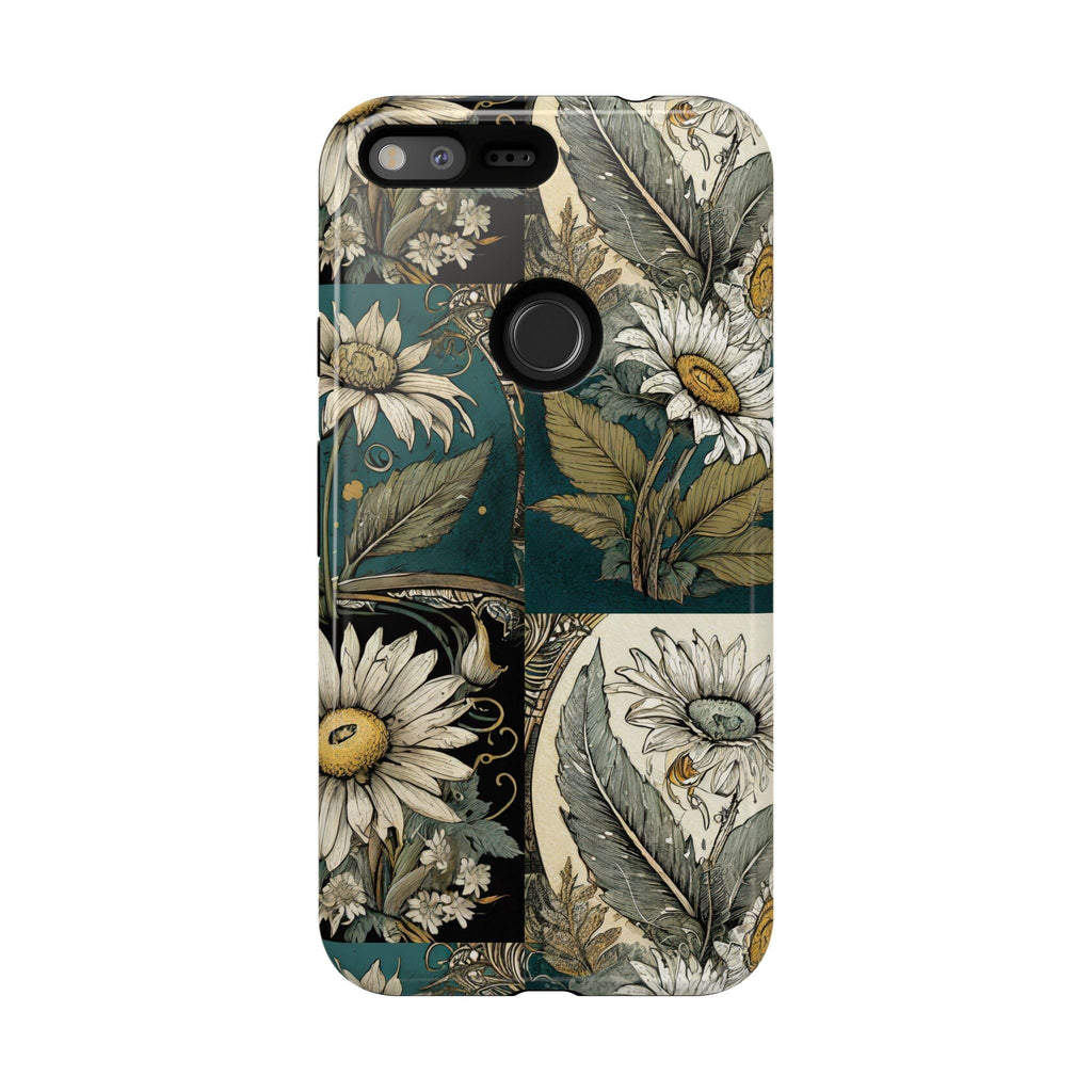 Abstract Teal Daisy Tough Phone Case