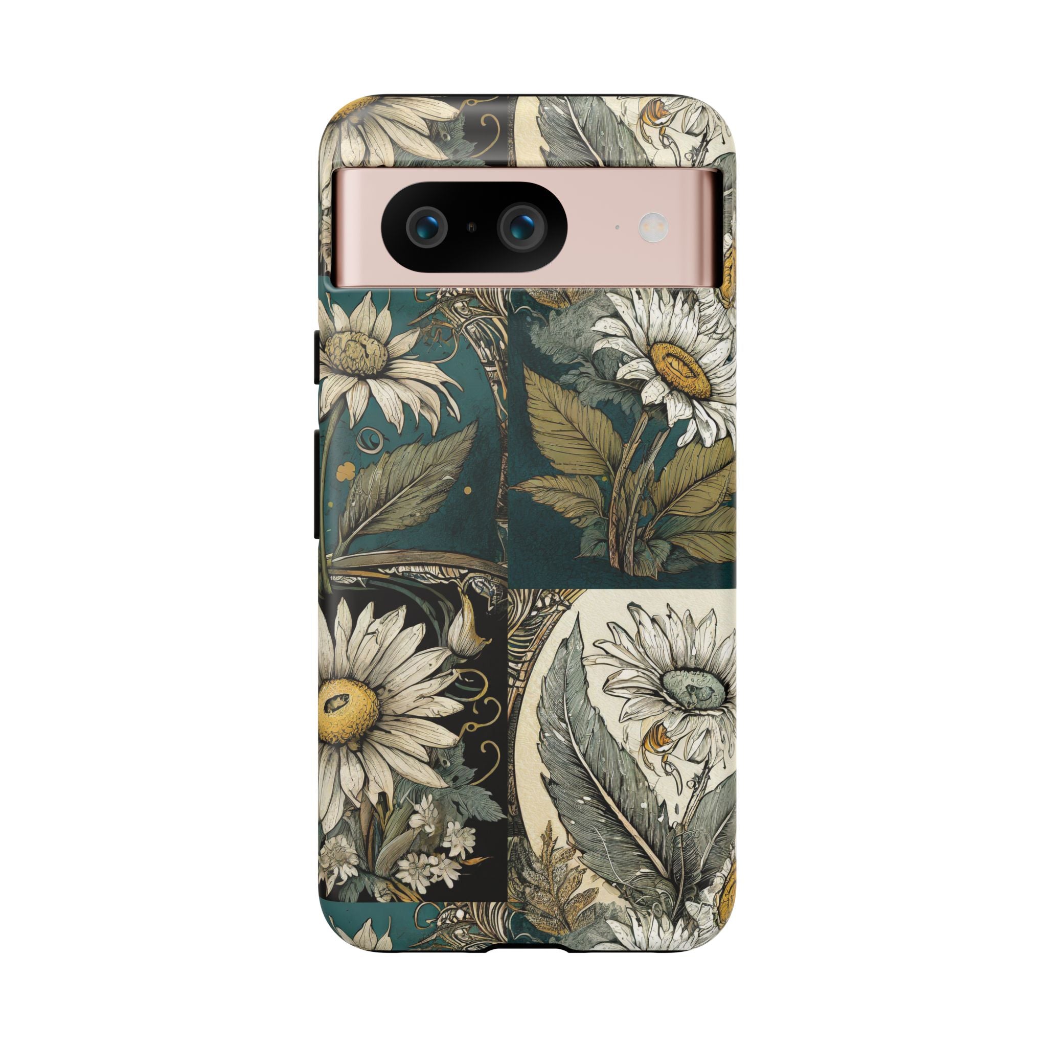 Abstract Teal Daisy Tough Phone Case