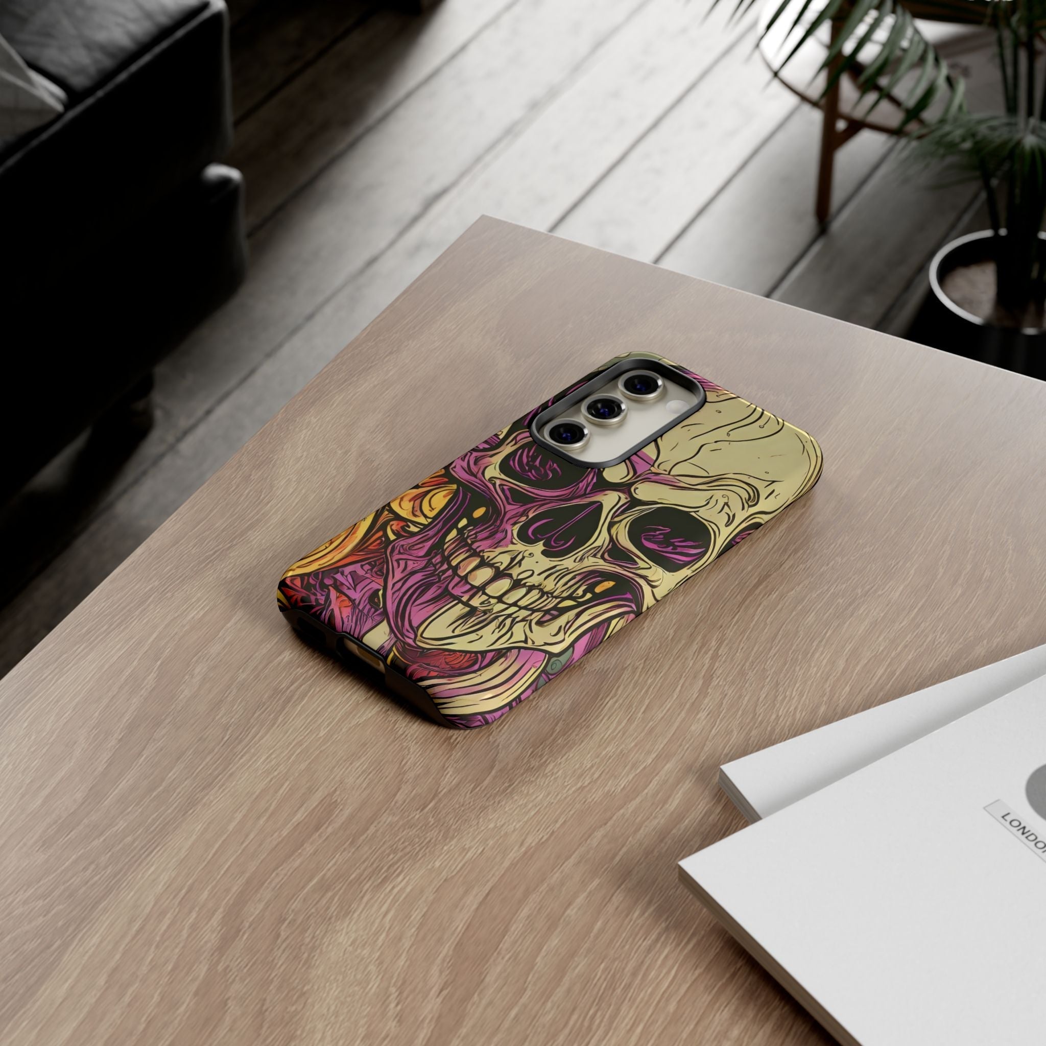 Abstract Purple Skull Tough Phone Case