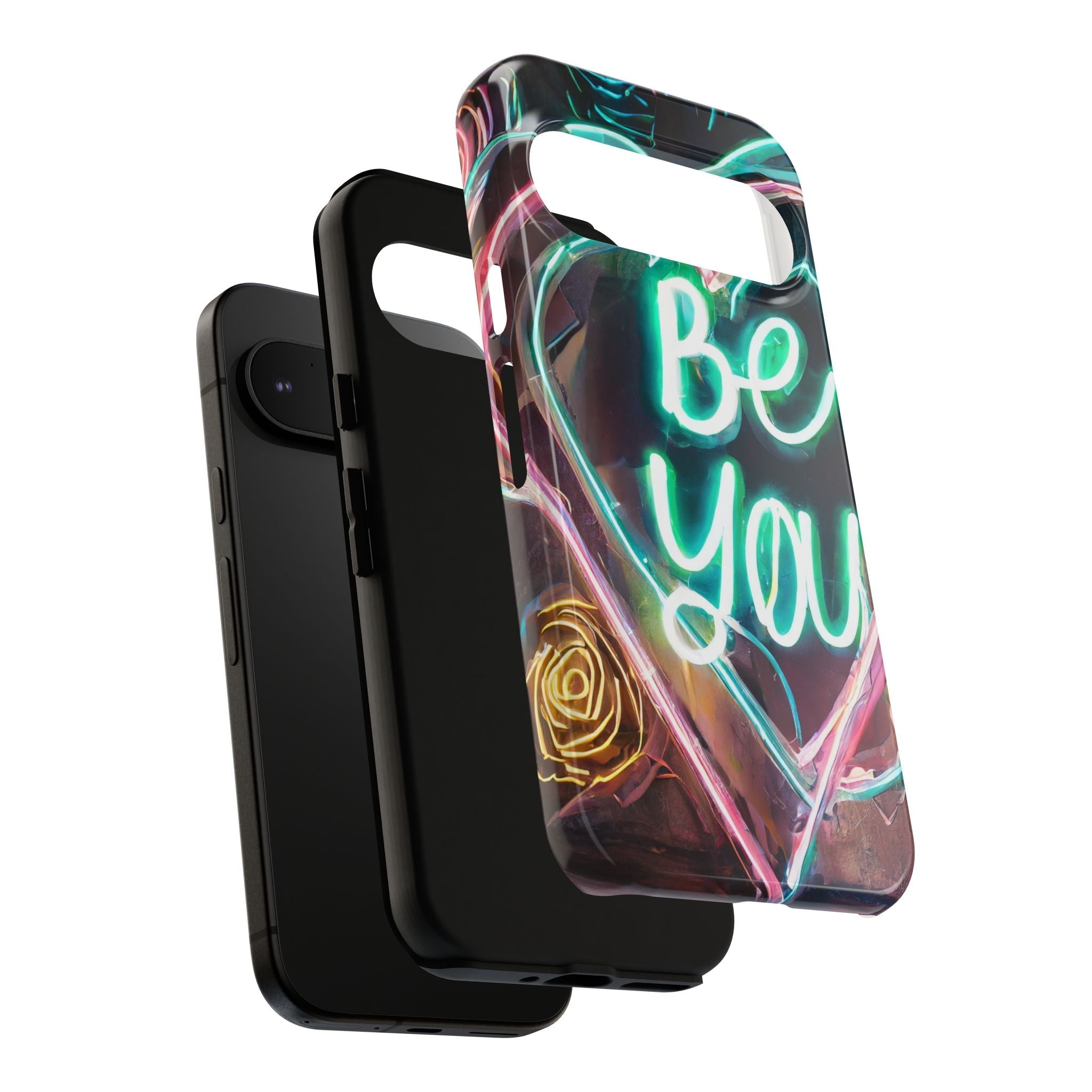 Be You Colorful Neon Heart Tough Phone Case