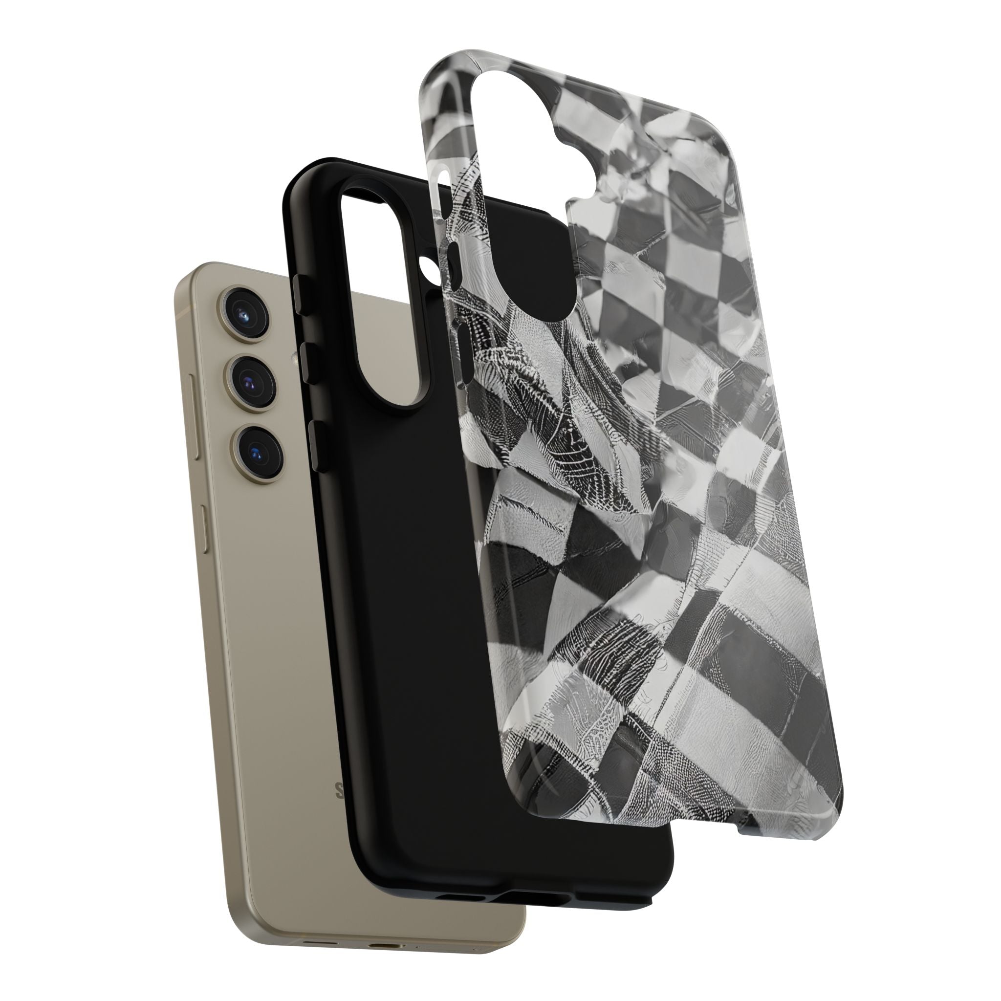 Abstract Checker Print Tough Phone Case