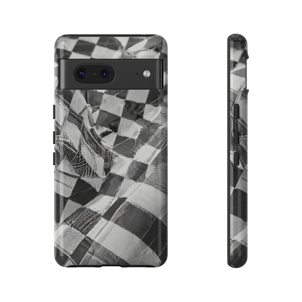 Abstract Checker Print Tough Phone Case