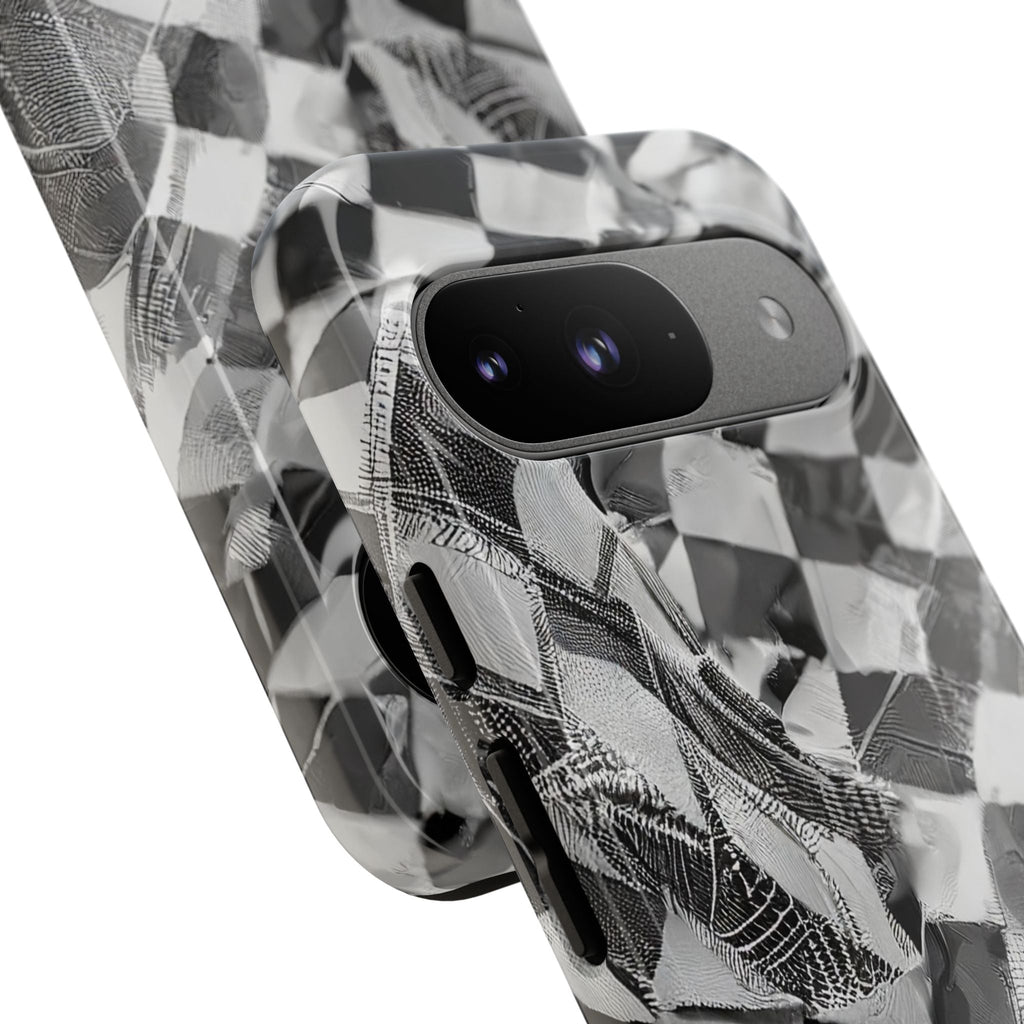 Abstract Checker Print Tough Phone Case