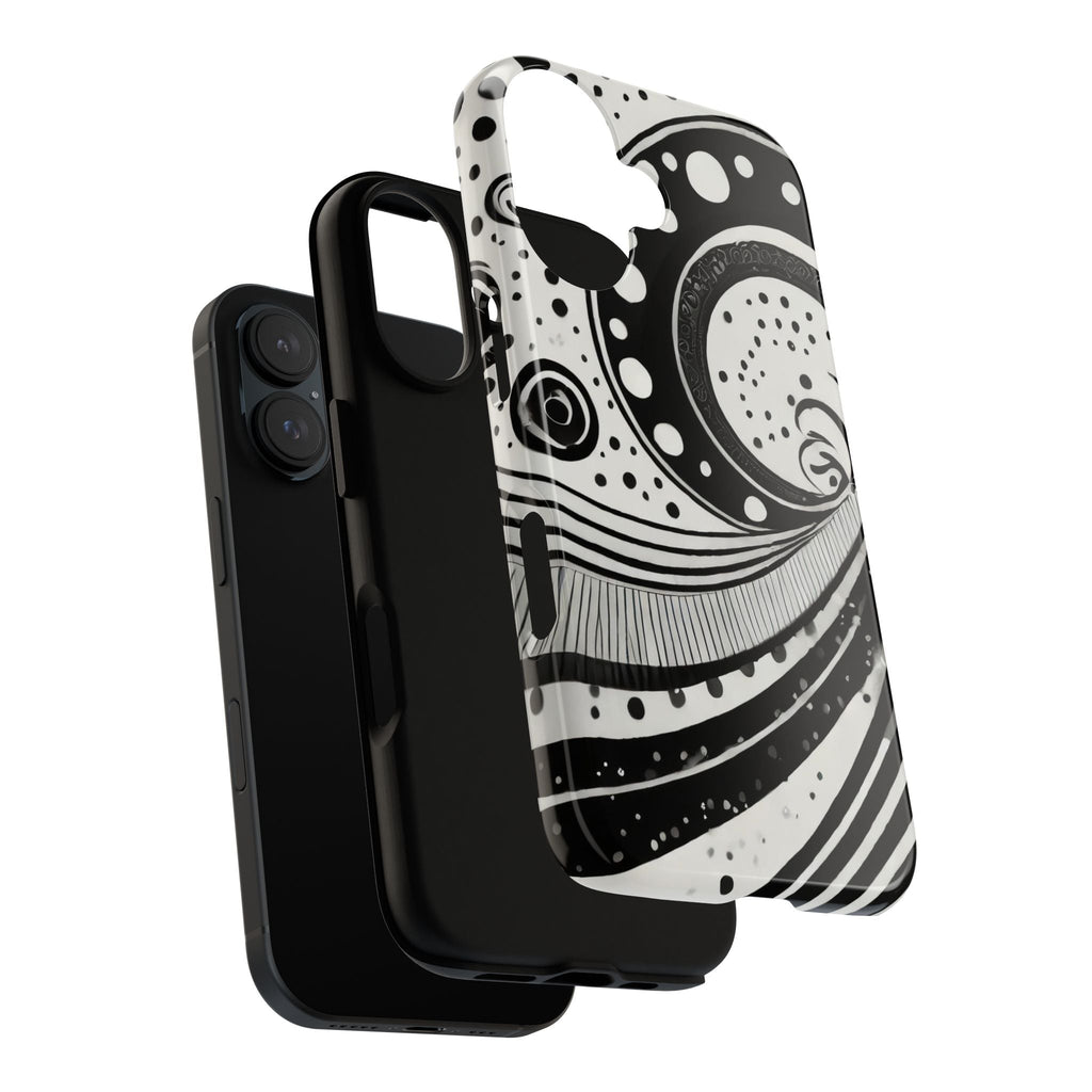 Artistic Black & White Swirl Tough Phone Case