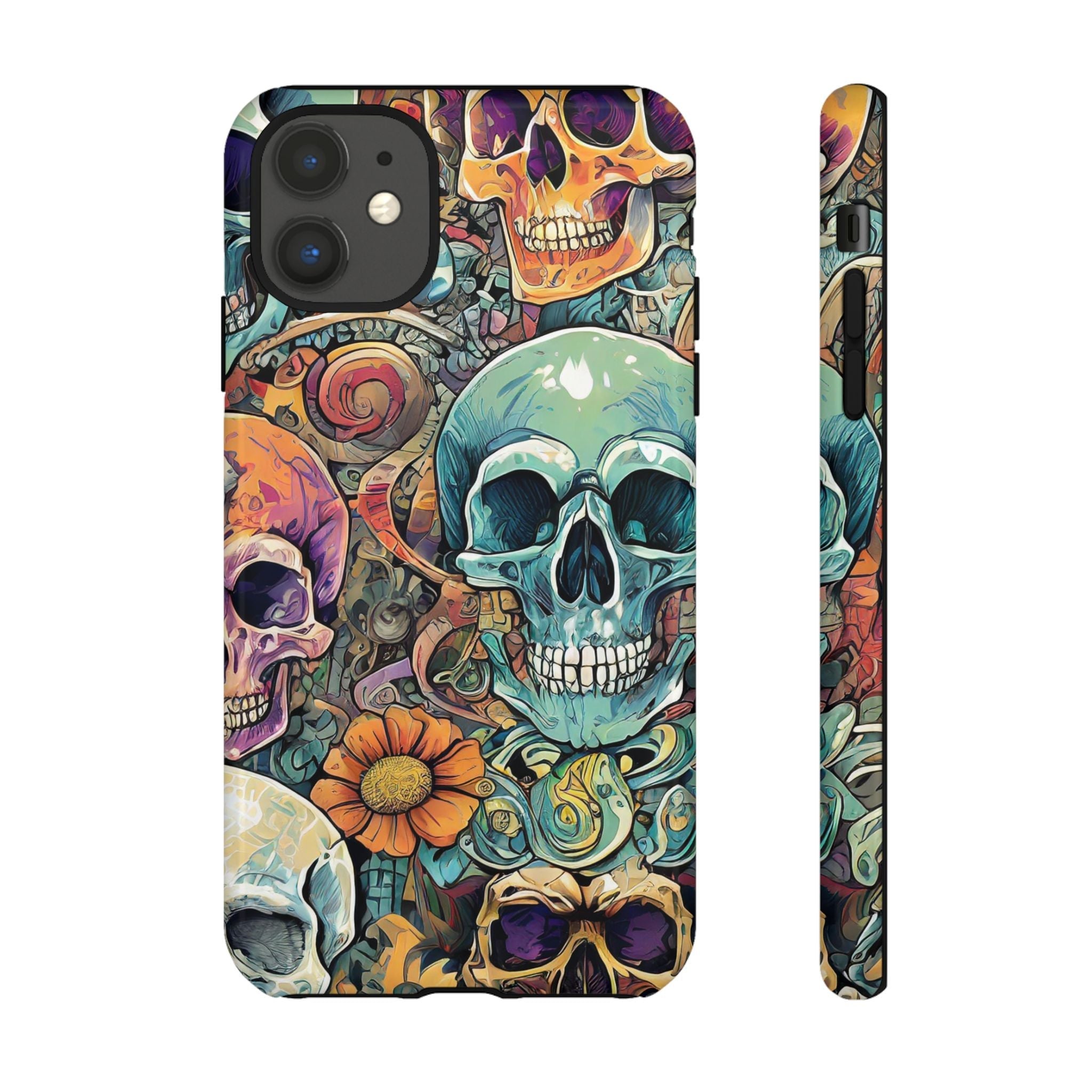 Artistic Skull Collage Tough Phone Case
