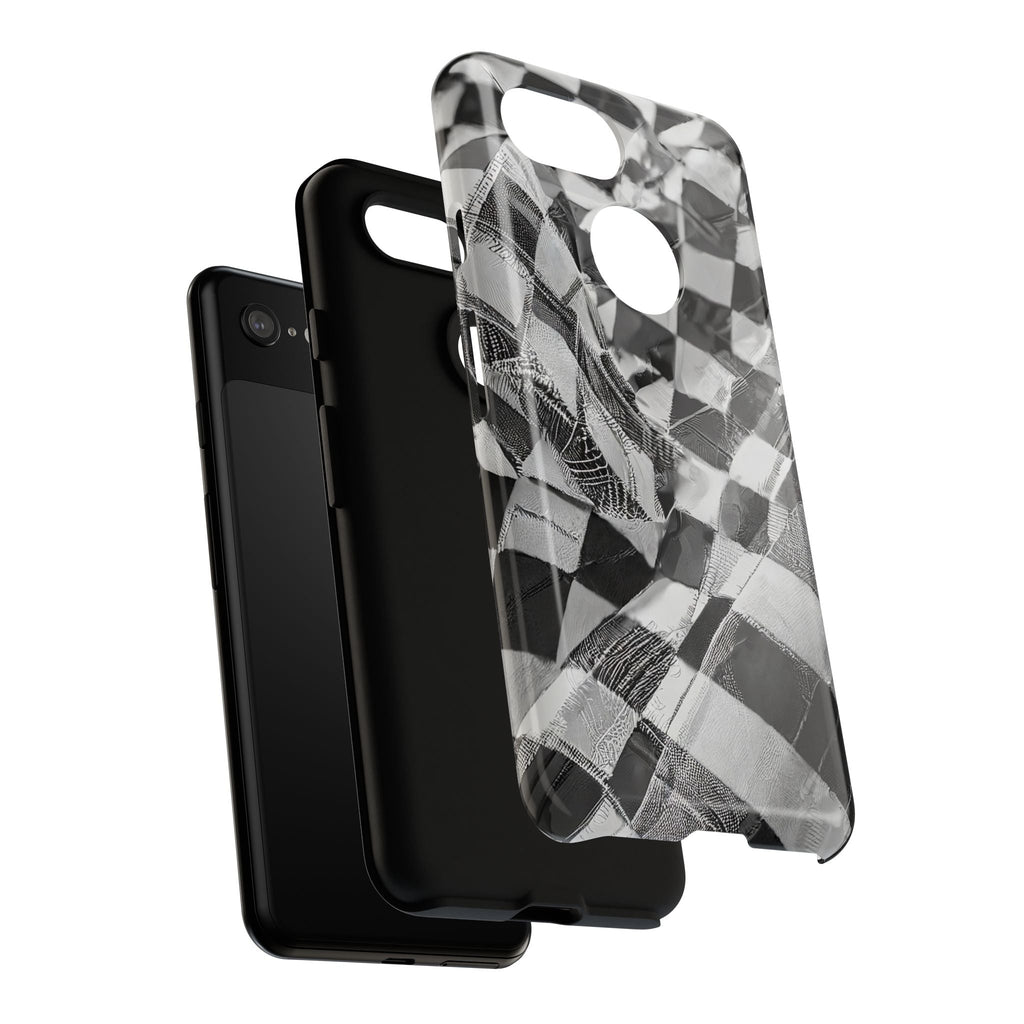 Abstract Checker Print Tough Phone Case