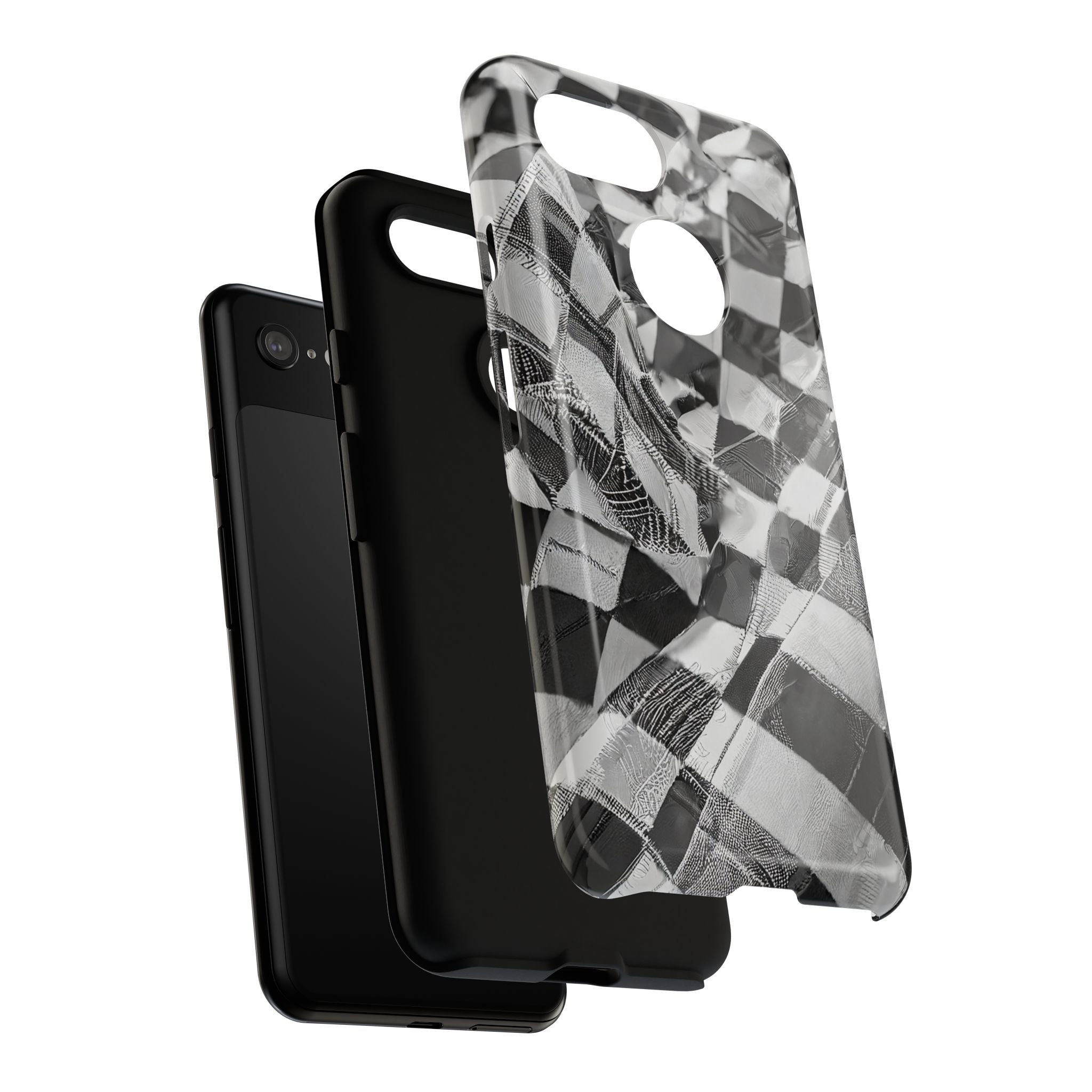 Abstract Checker Print Tough Phone Case