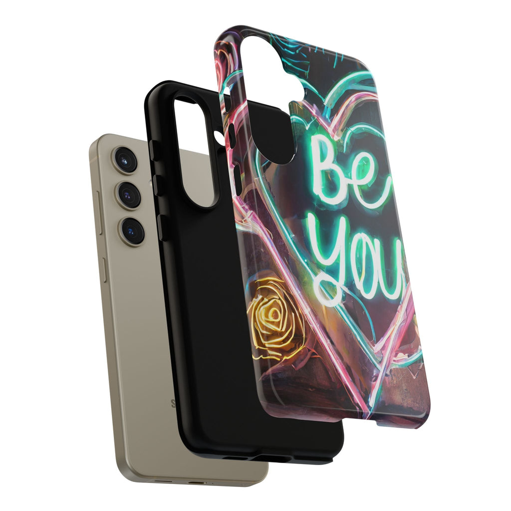 Be You Colorful Neon Heart Tough Phone Case
