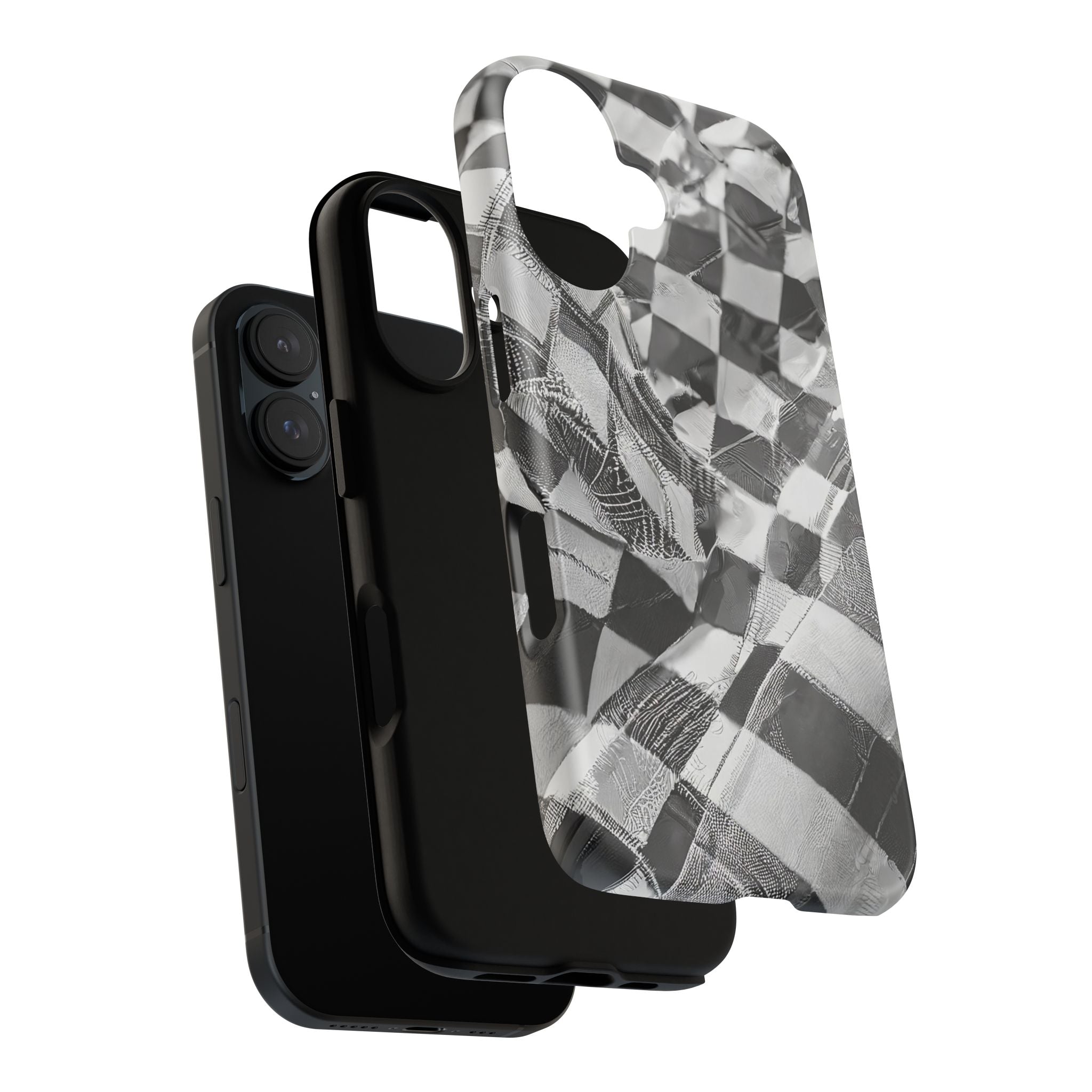 Abstract Checker Print Tough Phone Case