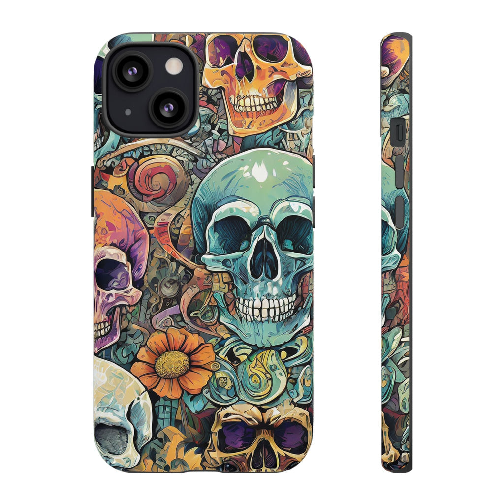 Artistic Skull Collage Tough Phone Case