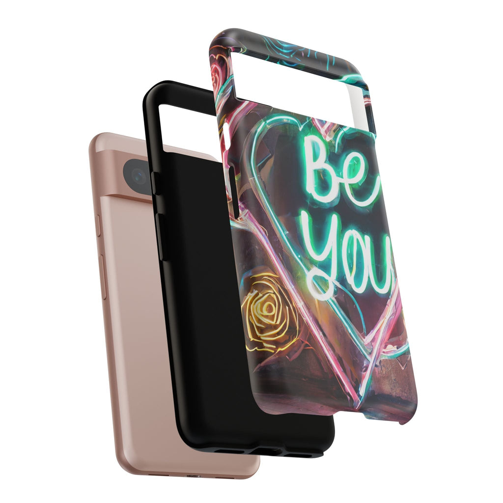 Be You Colorful Neon Heart Tough Phone Case