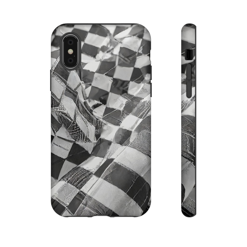 Abstract Checker Print Tough Phone Case