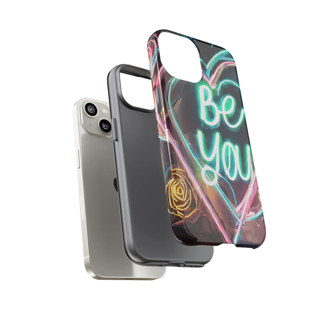 Be You Colorful Neon Heart Tough Phone Case