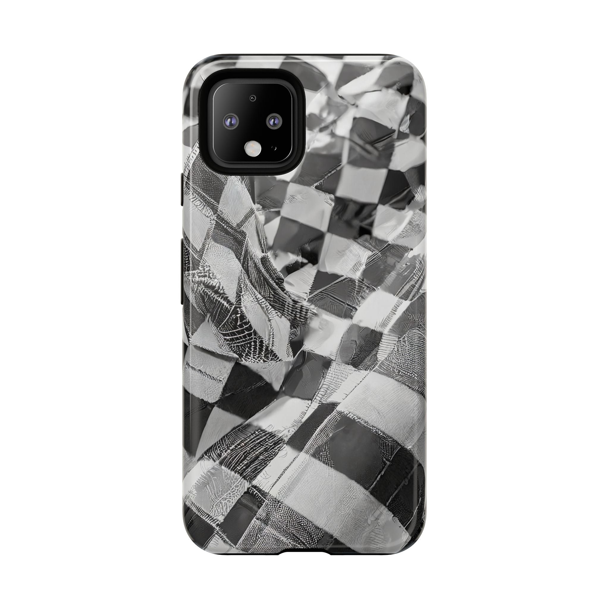 Abstract Checker Print Tough Phone Case