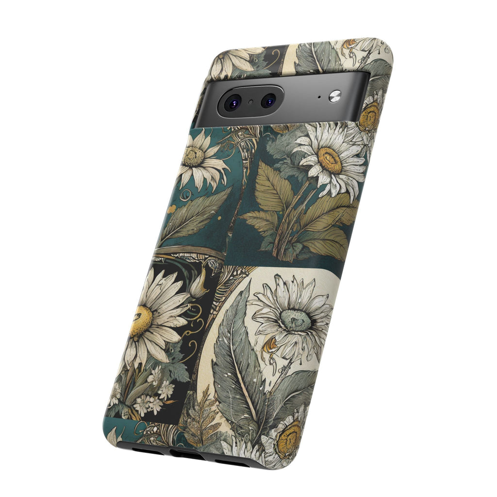 Abstract Teal Daisy Tough Phone Case