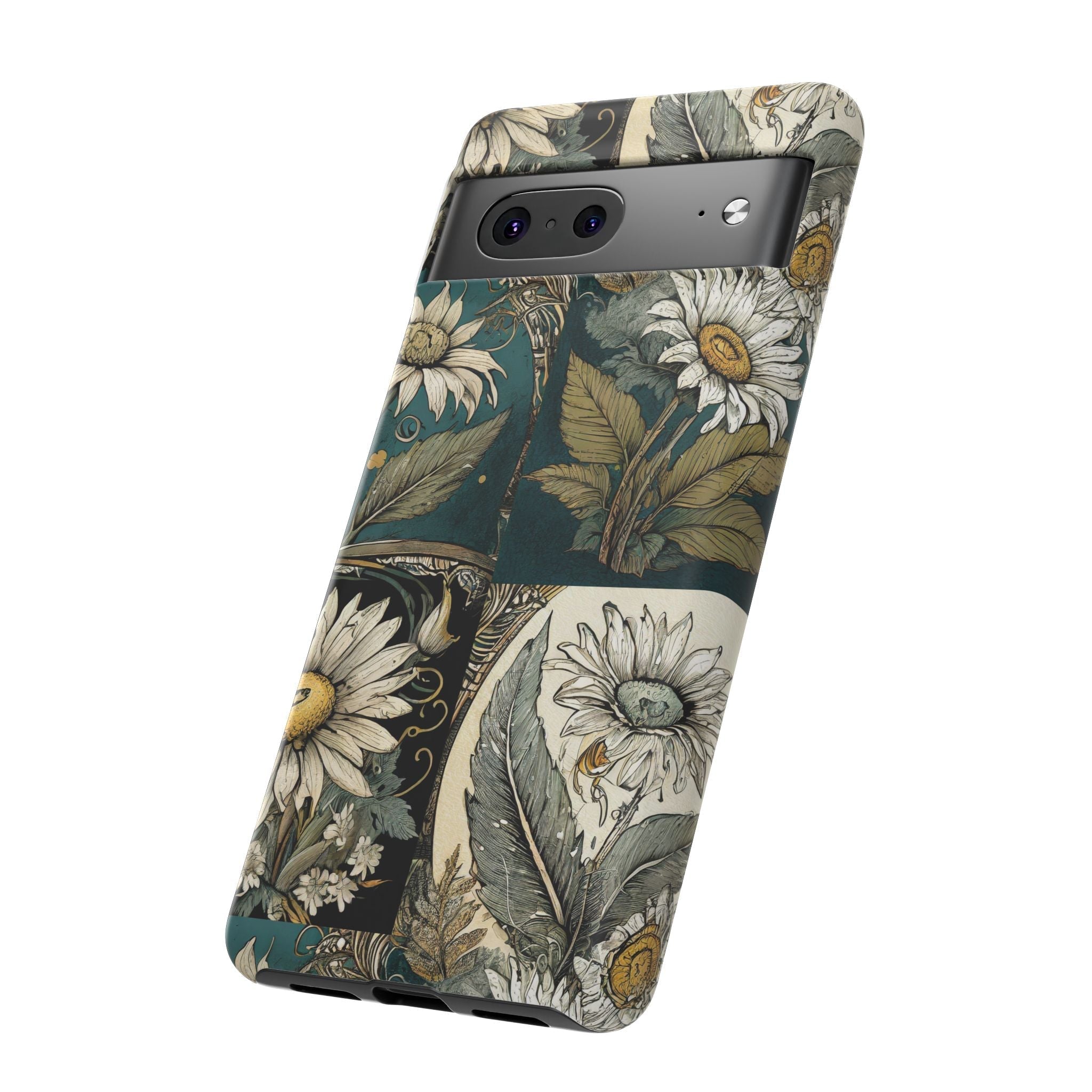 Abstract Teal Daisy Tough Phone Case
