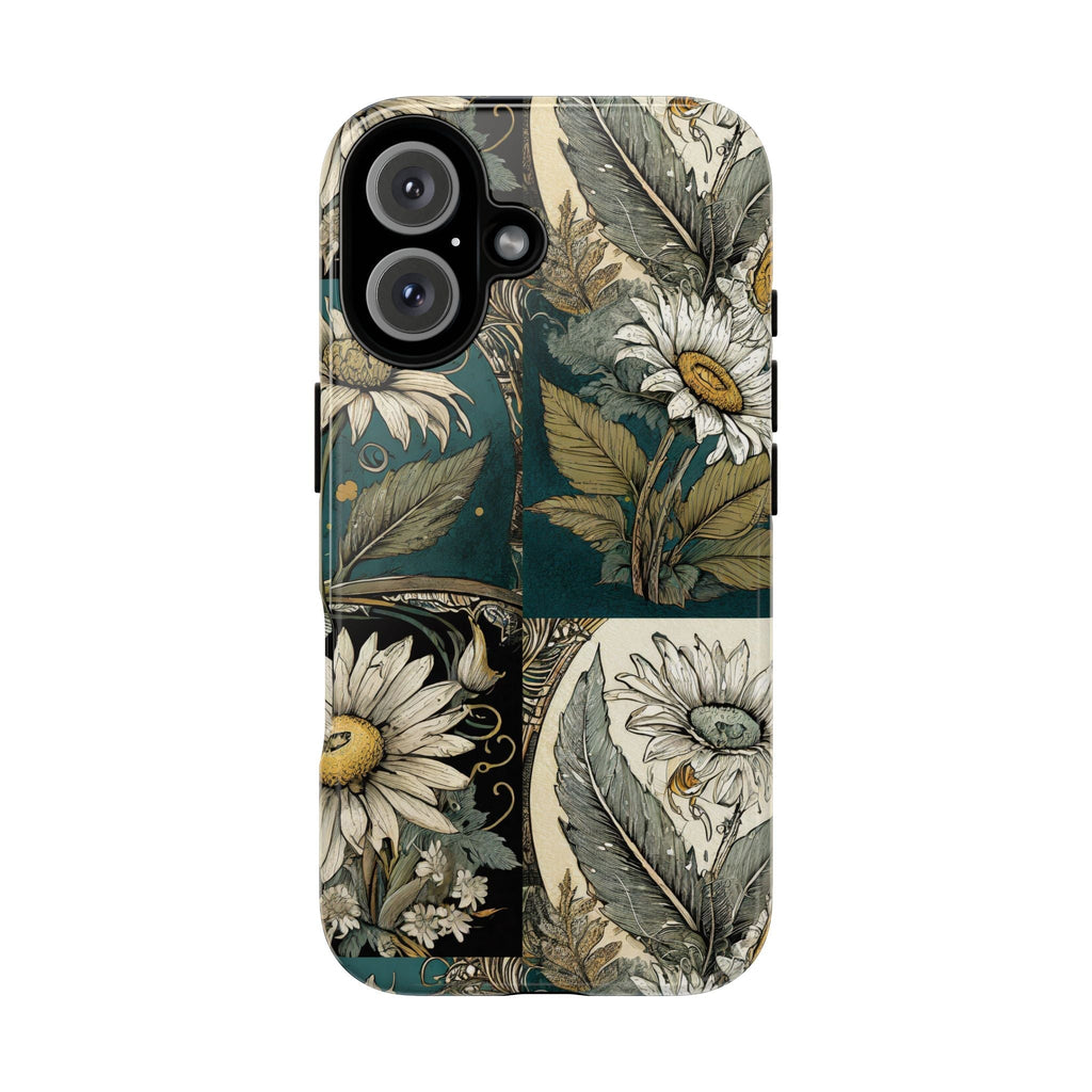 Abstract Teal Daisy Tough Phone Case