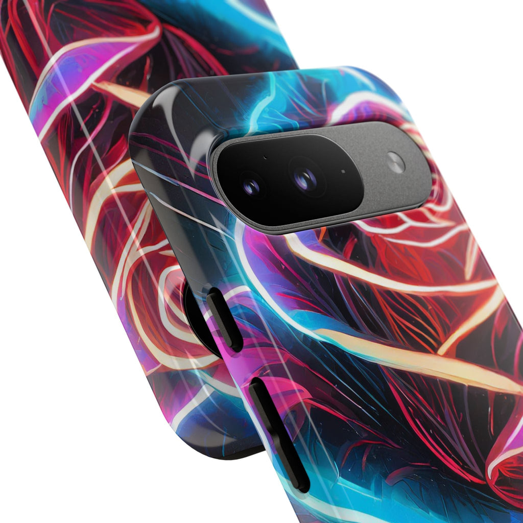 Artistic Neon Rose Tough Phone Case