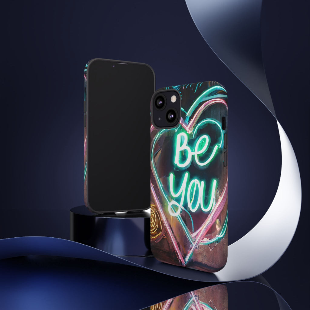 Be You Colorful Neon Heart Tough Phone Case