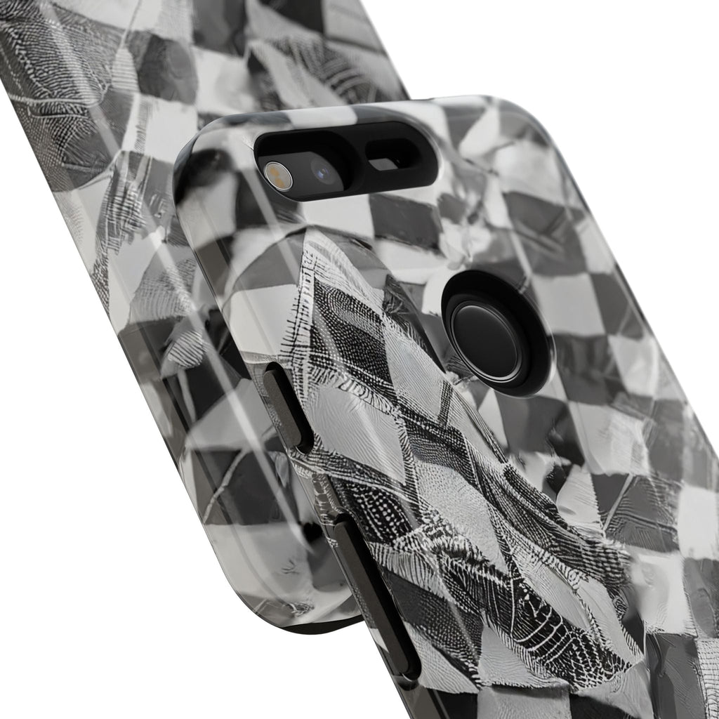 Abstract Checker Print Tough Phone Case