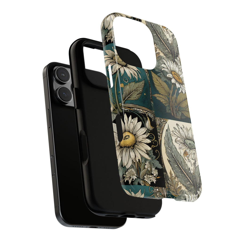 Abstract Teal Daisy Tough Phone Case