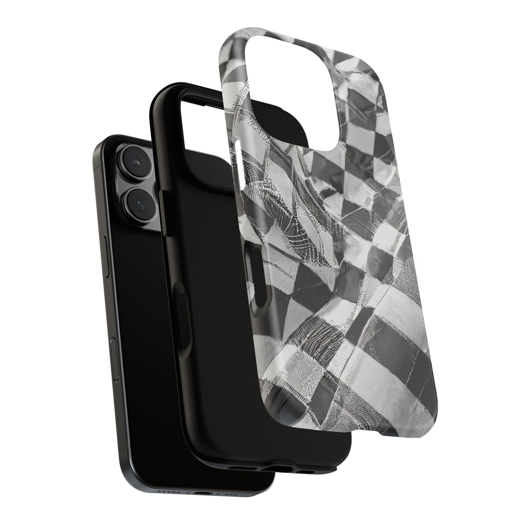 Abstract Checker Print Tough Phone Case