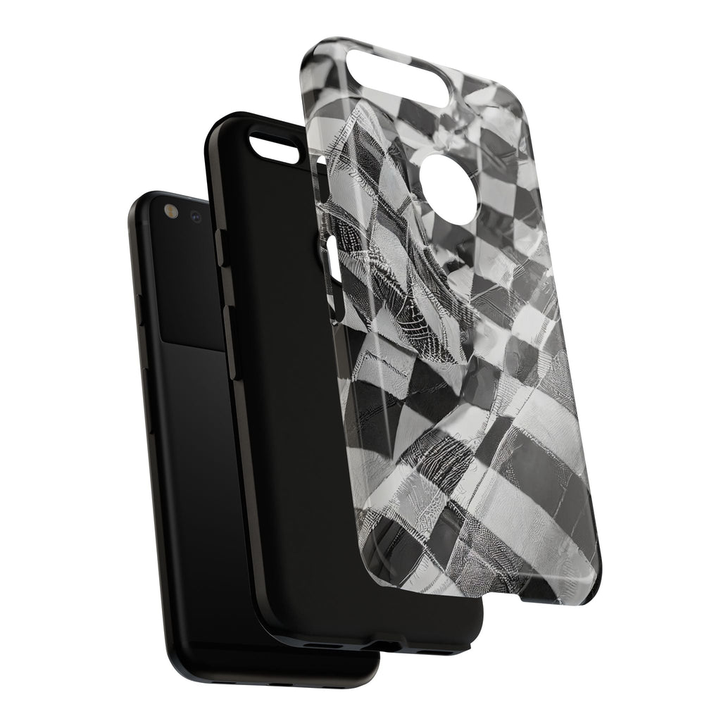 Abstract Checker Print Tough Phone Case