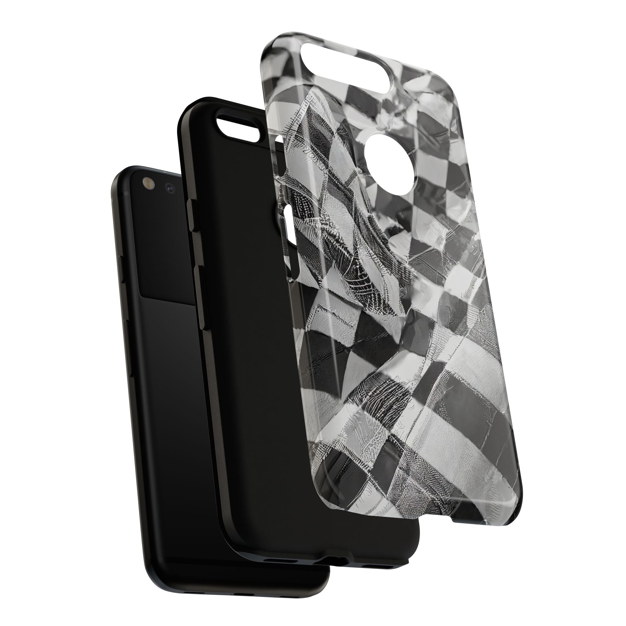 Abstract Checker Print Tough Phone Case