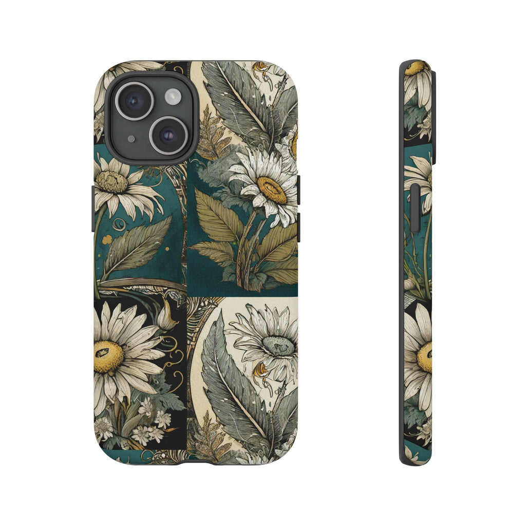 Abstract Teal Daisy Tough Phone Case