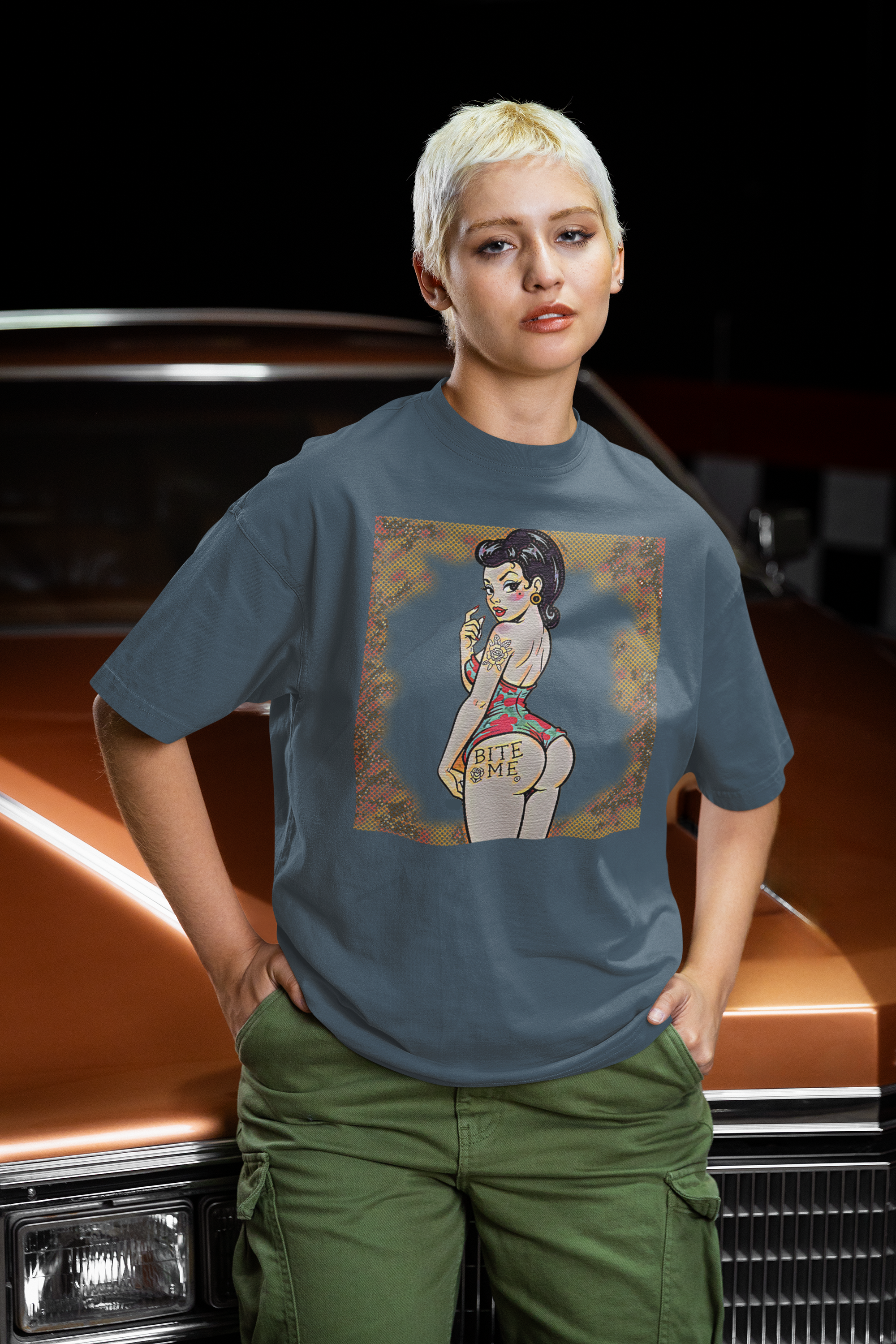 Bite Me Pin Up Graphic Tee